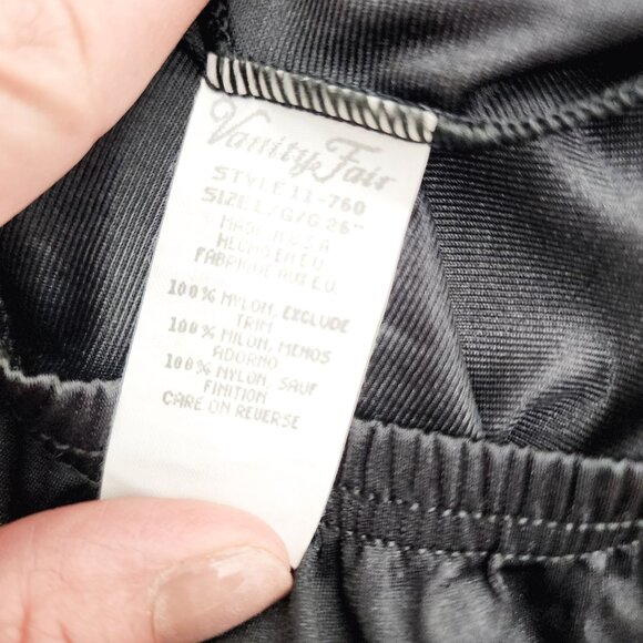 Vintage VTG Vanity Fair Womens Half Slip Skirt 11760 Size L Black Nylon Lace Tri - Picture 4 of 7